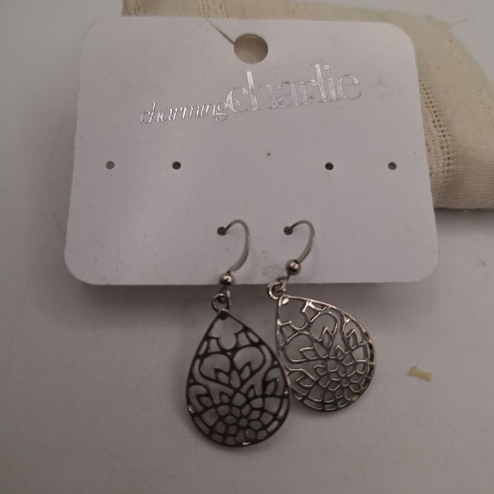 charming charlie Silver Tone Dangling Earrings